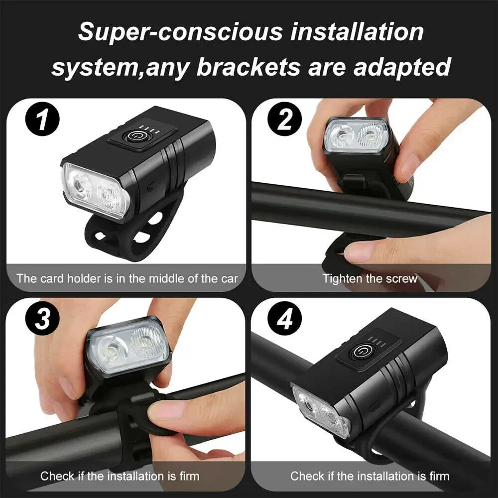 Waterproof USB Bike Headlight with Power Display