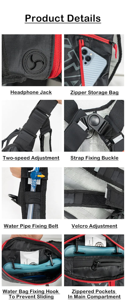 Hydration backpack 2L for cycling, motocross & hiking