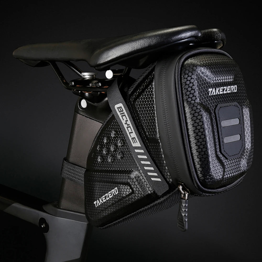 1L Bike Saddle Bag EVA Hard Shell Reflective Waterproof