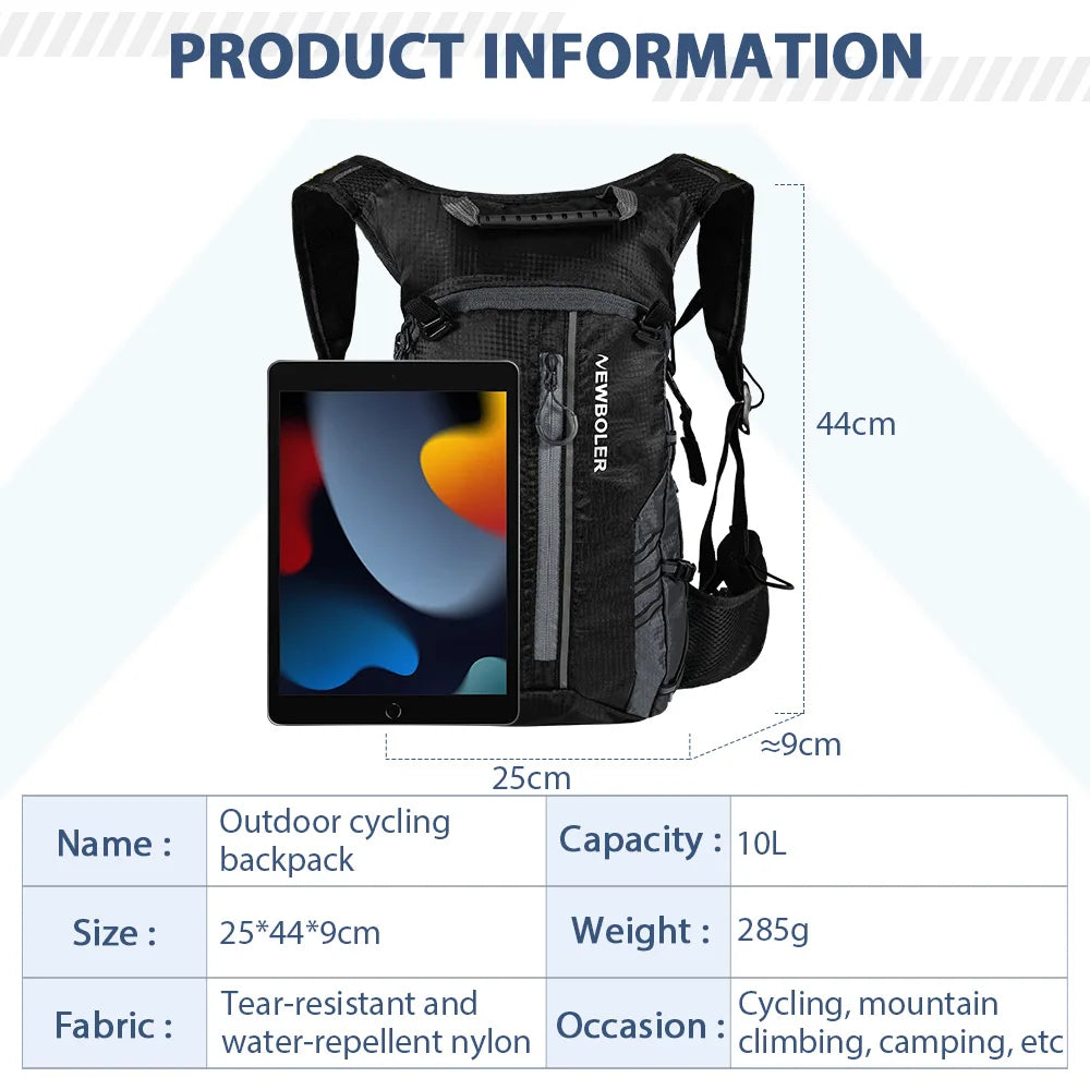 NEWBOLER Water-Repellent Cycling Hydration Backpack