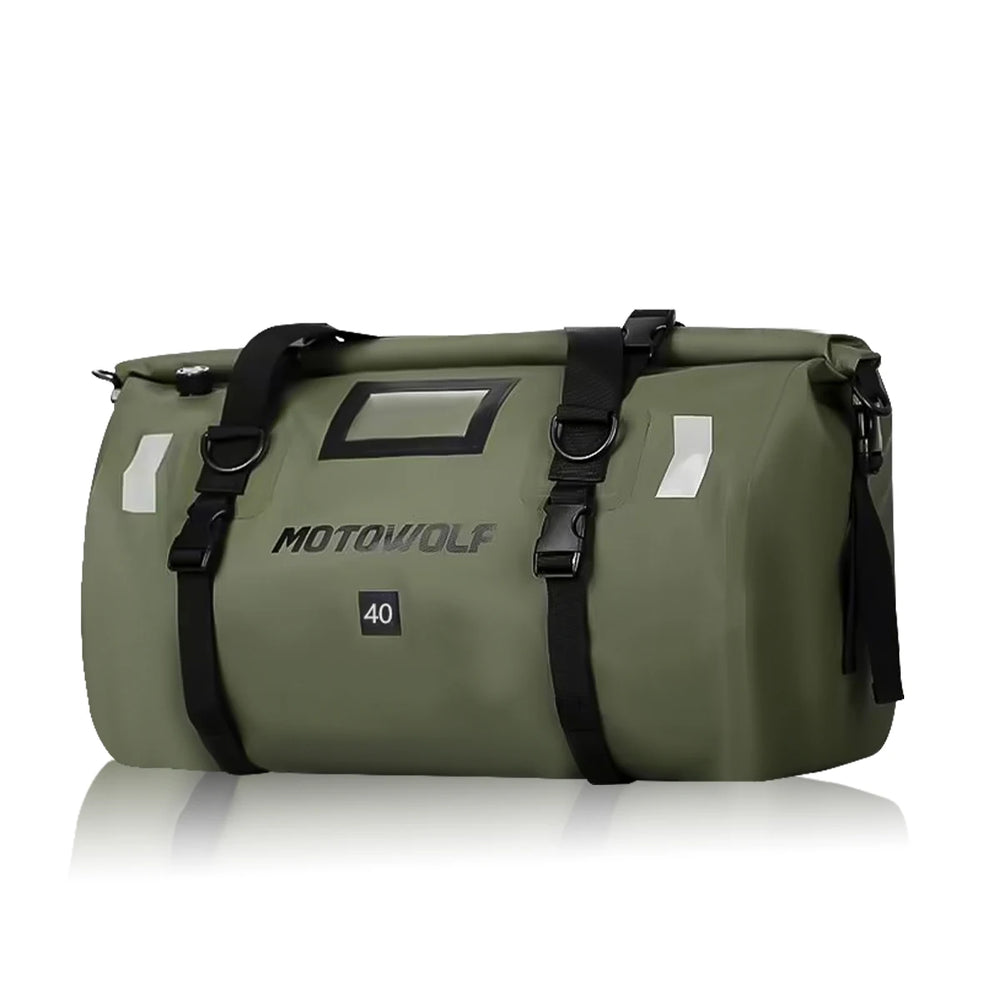 Waterproof motorcycle tail bag, 20–66L travel pack