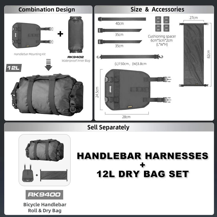Rhinowalk 12L Waterproof Bicycle Handlebar Bag