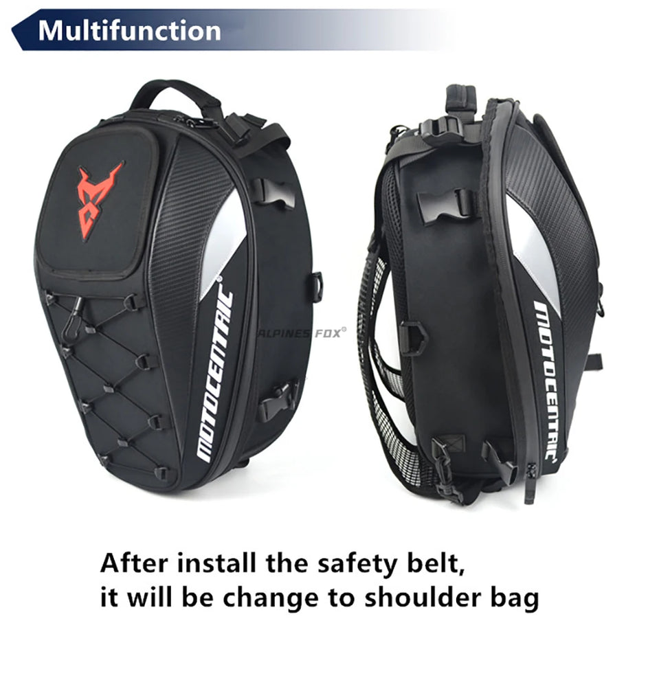 37L waterproof motorcycle rear seat bag, durable
