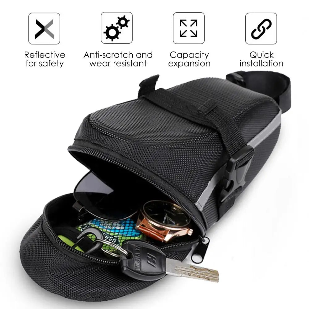 DOMEN Bike Saddle Bag Waterproof Reflective Tail Bag