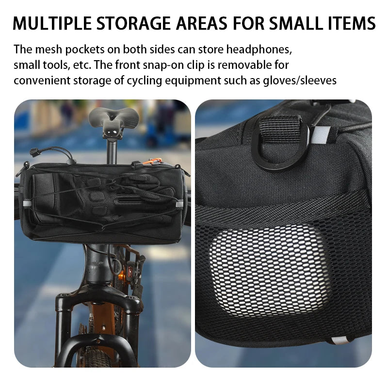 Bike Handlebar Front Storage Roll Bag for Cycling