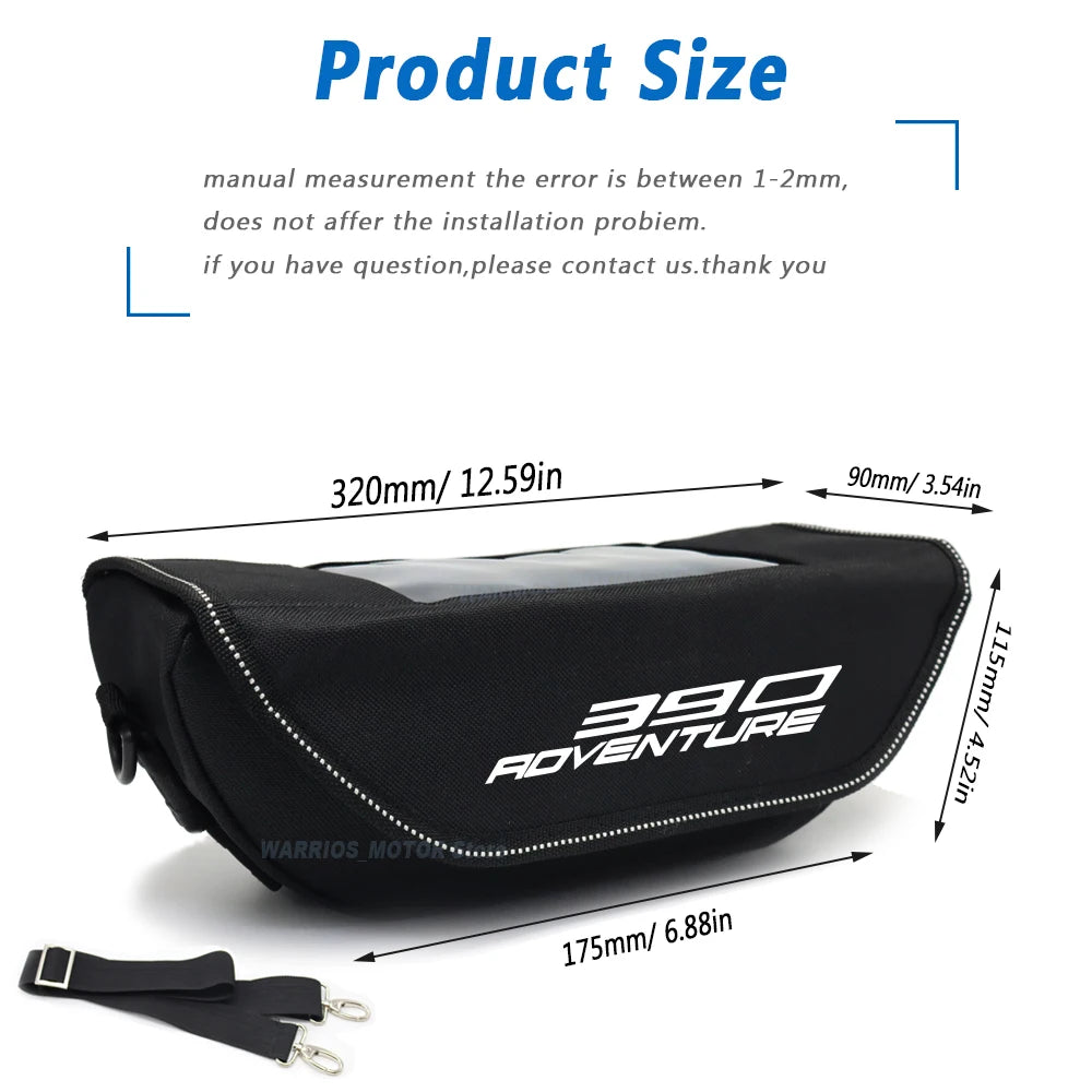 Motorcycle handlebar bag for 390 ADV, waterproof