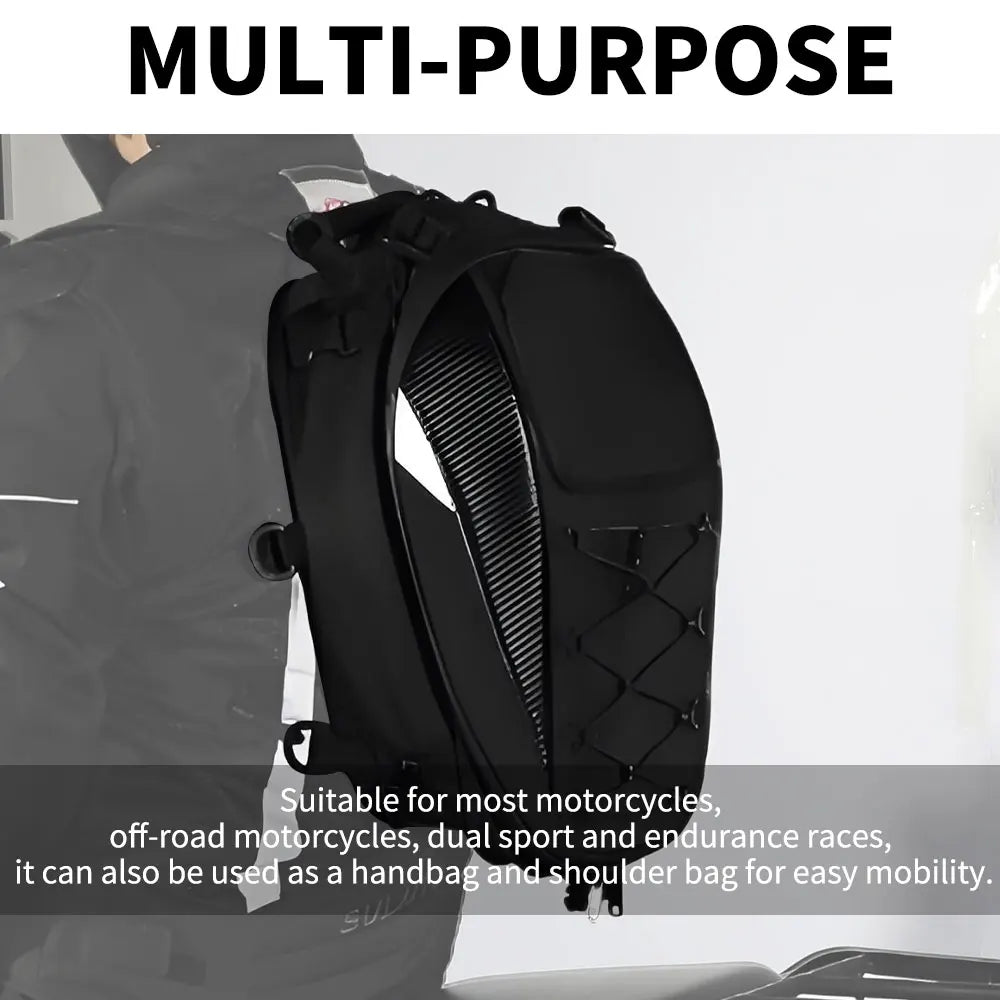Motorcycle rear seat bag, waterproof & multi-use