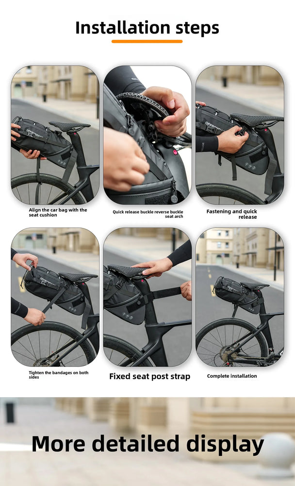 OFFBONDAGE 15L Foldable Rear Bike Saddle Bag