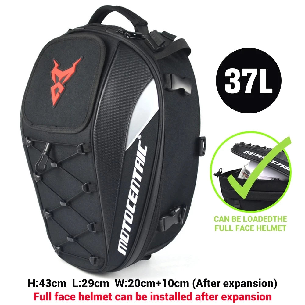37L waterproof motorcycle rear seat bag, durable