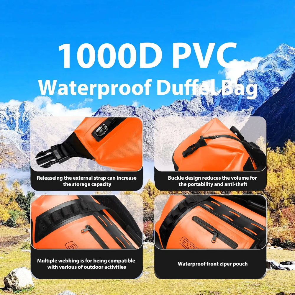50L motorcycle dry bag for camping, boating & travel