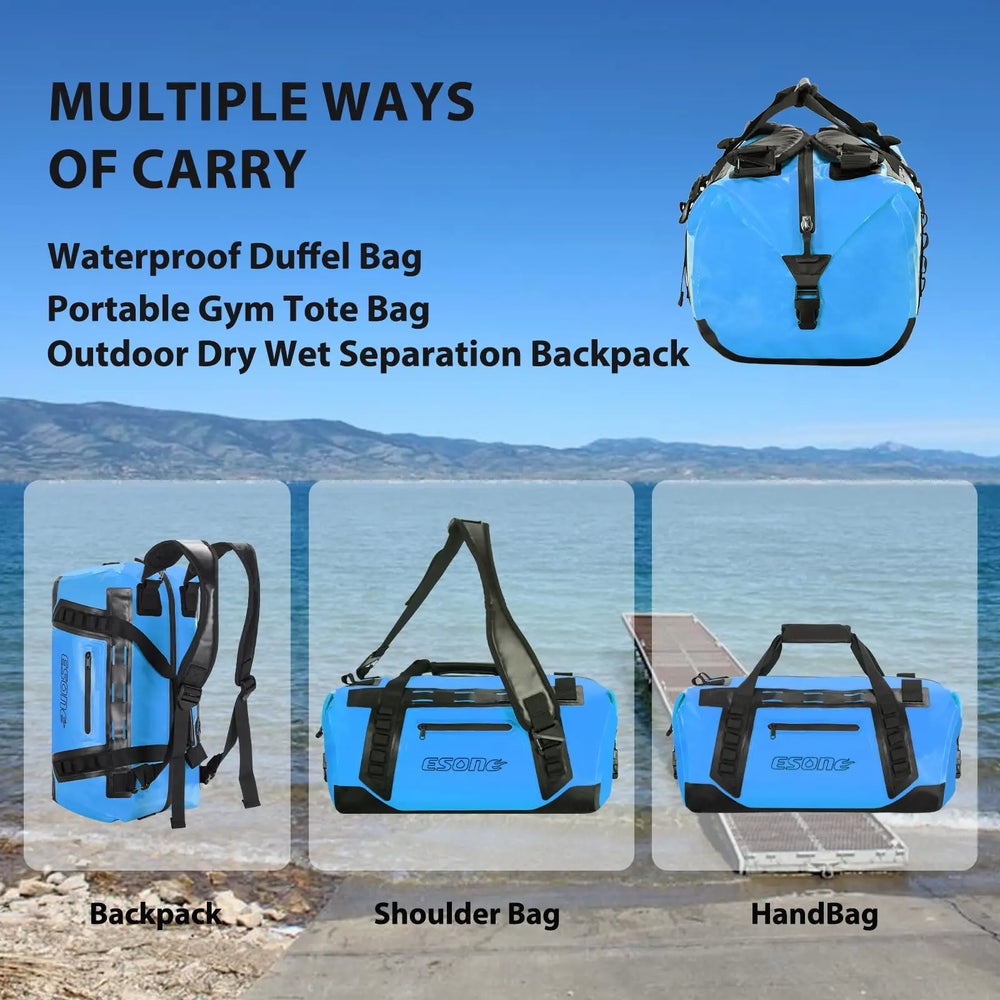 50L motorcycle dry bag for camping, boating & travel