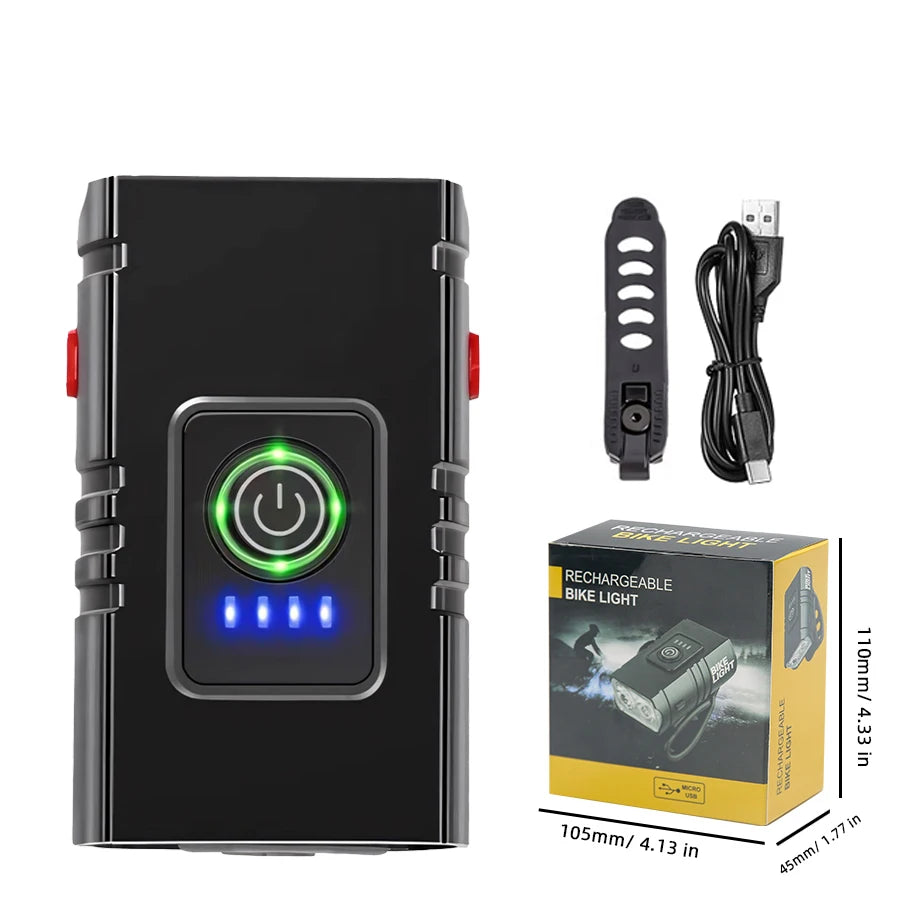 Waterproof USB Bike Headlight with Power Display