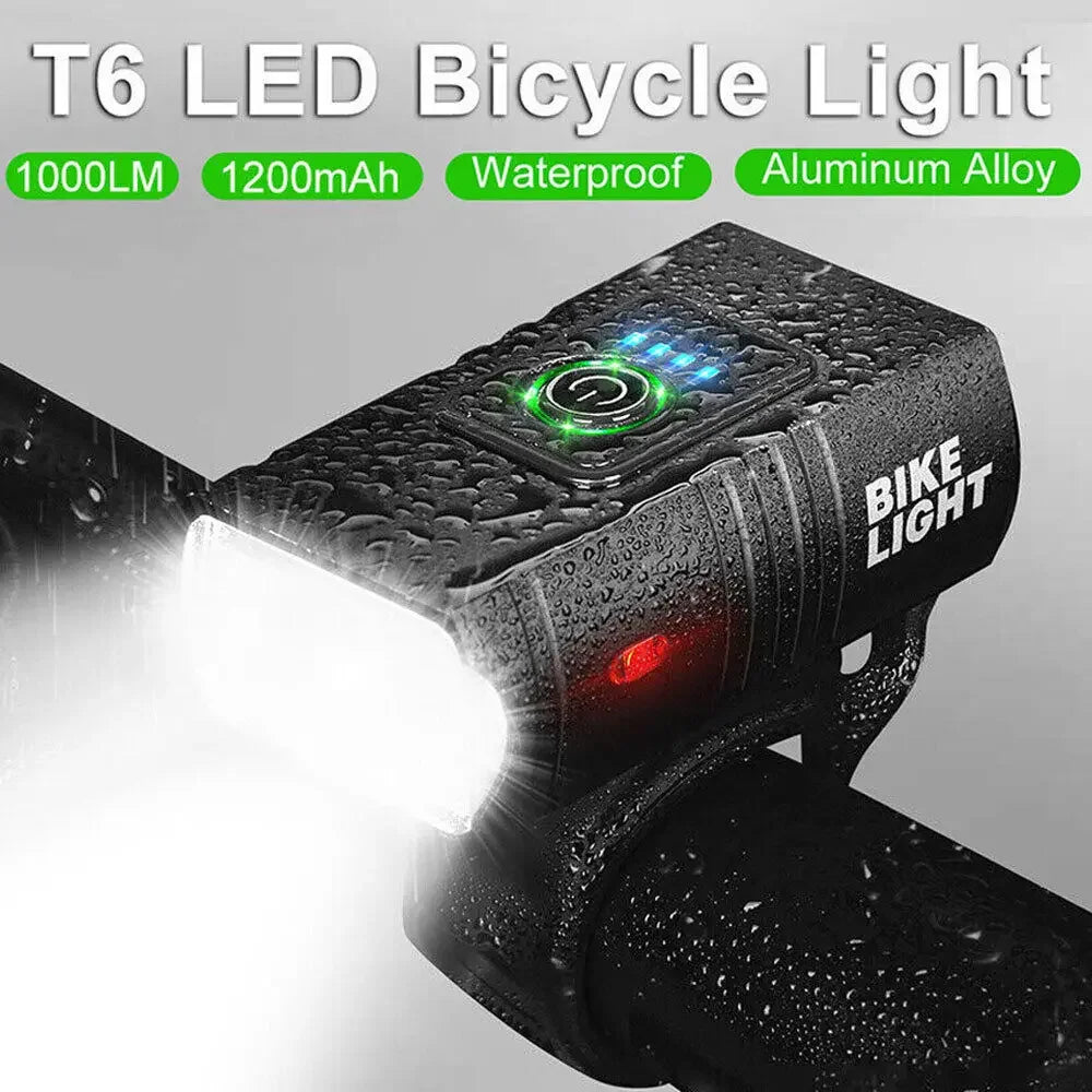 Waterproof USB Bike Headlight with Power Display